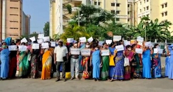 Deprived workers staged massive Protest in GB hospital Deprived workers staged massive Protest in GB hospital